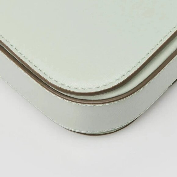 Stella McCartney Sage Green Faux Leather Perforated Logo Crossbody Bag - Picture 4 of 12